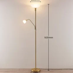 Lindby kattovalaisin Jost, 180 cm, messinki, lukulamppu, E27