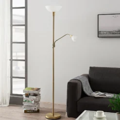 Lindby kattovalaisin Jost, 180 cm, messinki, lukulamppu, E27