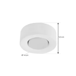 Lindby kattovalaisin Levia, 1-valo, Ø 14 cm, valkoinen, kipsi