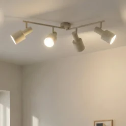Lindby kattovalaisin Ovelia, beige, 80 cm, 4-valo, E27