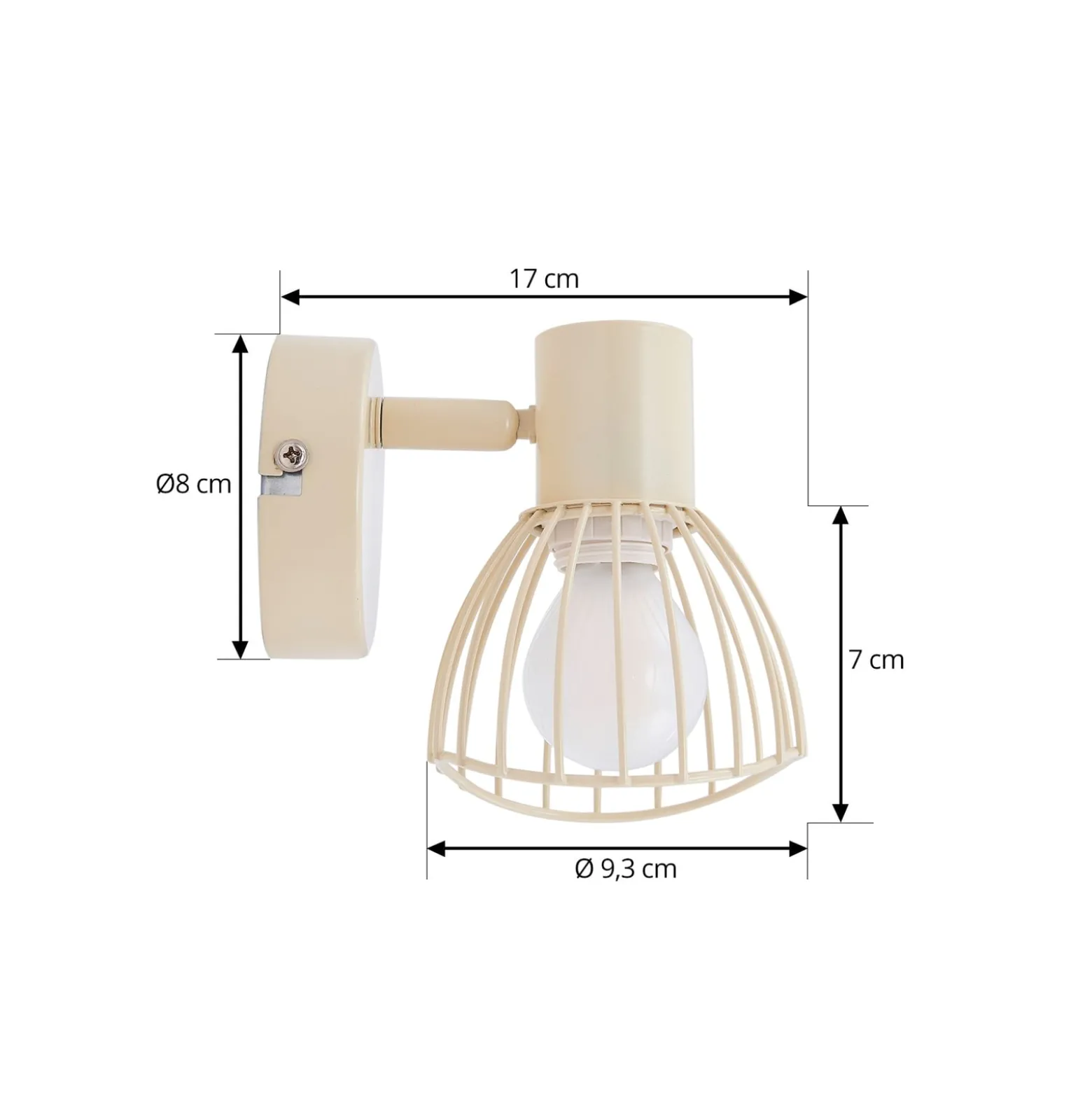 Lindby kattovalaisin Piena, beige, 1-valo, metalli, Ø 93.cm