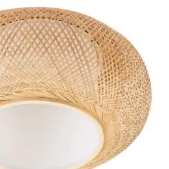Lindby kattovalaisin Romaine, bambu, luonnonvalkoinen/valkoinen, Ø 50 cm
