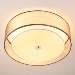 Lindby kattovalaisin Tobia, harmaa, tekstiili, Ø 50 cm, E27