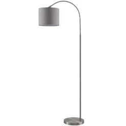 Lindby Keriba -lattiavalaisin, nikkeli/harmaa, kangas, 150 cm, E27