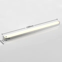 Lindby Klea LED-kylpyhuonevalaisin, 120 cm, kromi, metalli, IP44