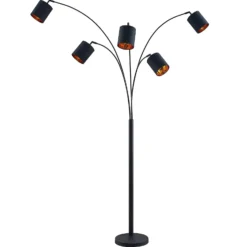 Lindby lattiavalaisin Abiram, musta/kulta, tekstiili, 70cm