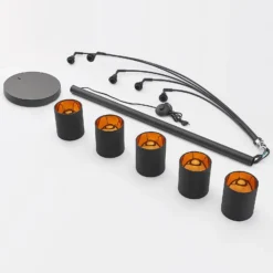 Lindby lattiavalaisin Abiram, musta/kulta, tekstiili, 70cm