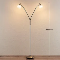 Lindby lattiavalaisin Gwendolin, 160 cm, nikkelinvärinen, 2-valo.