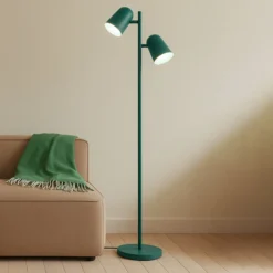 Lindby lattiavalaisin Isara, vihreä, 165 cm, 2-lamppuinen, metalli, E27