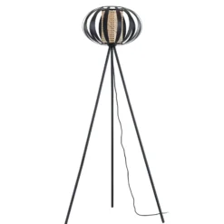 Lindby lattiavalaisin Tamira, musta, rottinki, 143 cm korkea, E27