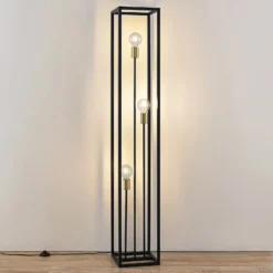 Lindby lattiavalaisin Tiliane, musta, metalli, 3-valo, 153cm