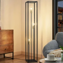 Lindby lattiavalaisin Tiliane, musta, metalli, 3-valo, 153cm