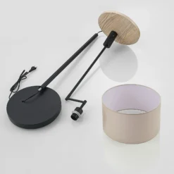 Lindby lattiavalaisin Zinia, musta, hylly, USB-liitäntä