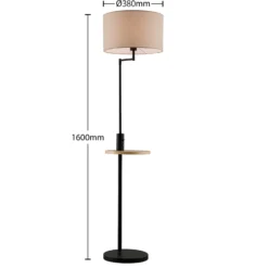 Lindby lattiavalaisin Zinia, musta, hylly, USB-liitäntä