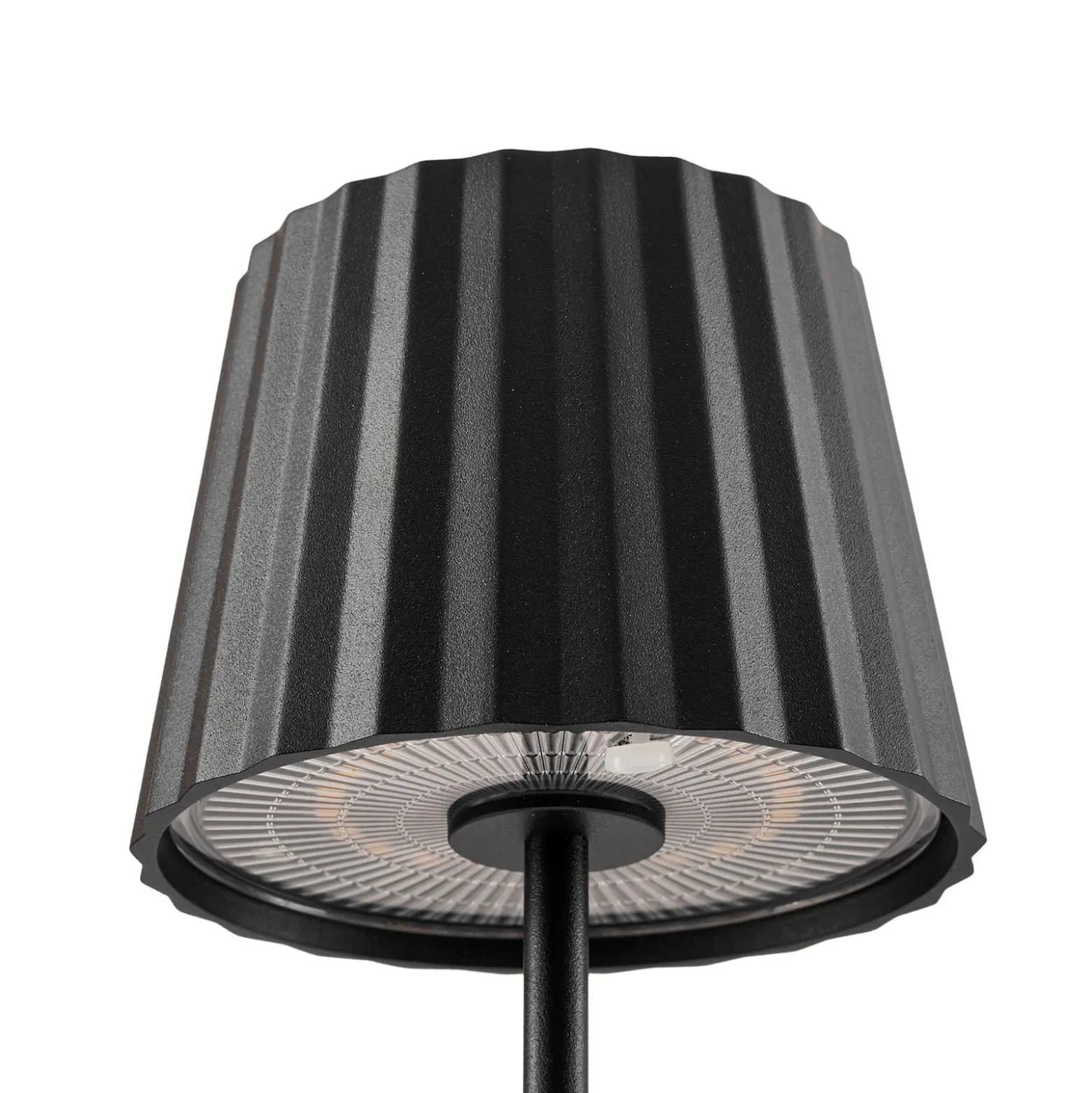 Lindby LED-akkukäyttöinen pöytävalaisin Esali, musta, metalli, IP65