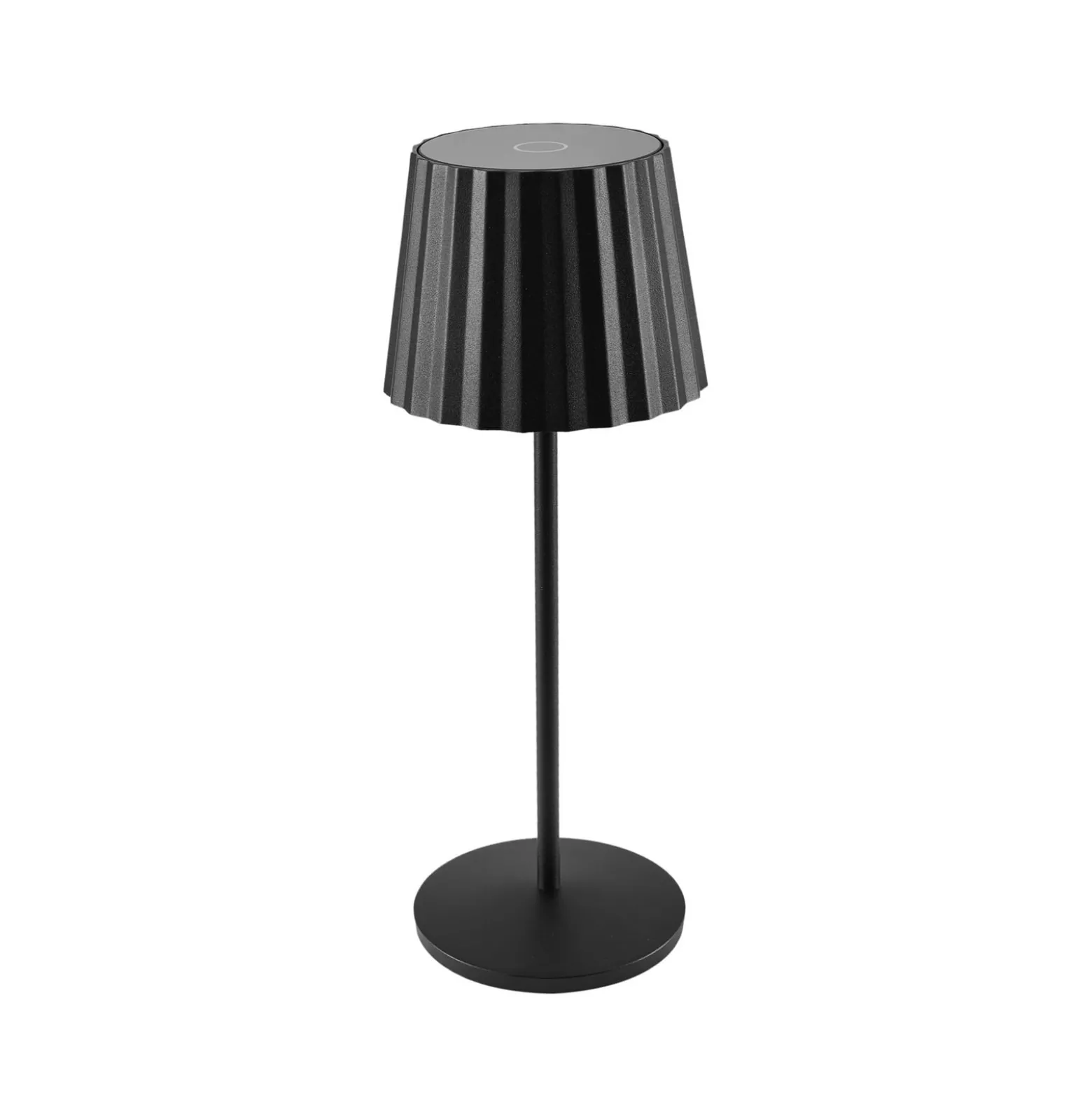 Lindby LED-akkukäyttöinen pöytävalaisin Esali, musta, metalli, IP65