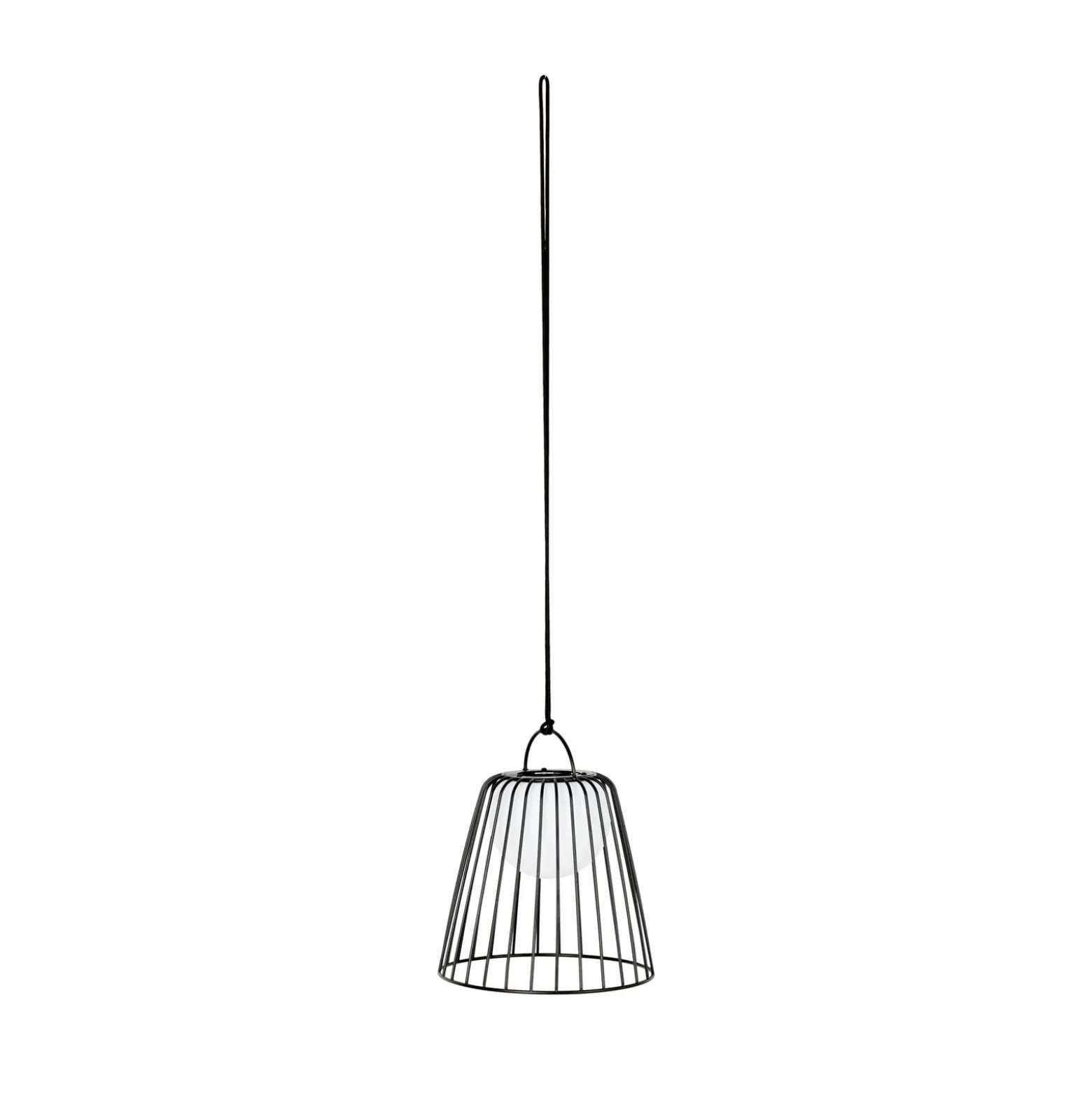 Lindby LED-akkukäyttöinen ulkoriippuvalaisin Levino, musta, metalli