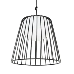 Lindby LED-akkukäyttöinen ulkoriippuvalaisin Levino, musta, metalli