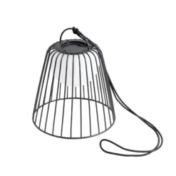 Lindby LED-akkukäyttöinen ulkoriippuvalaisin Levino, musta, metalli