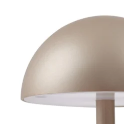 Lindby LED-akku-pöytälamppu Pippin, kulta/travertiini, IP44