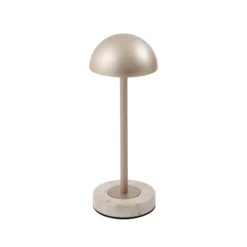Lindby LED-akku-pöytälamppu Pippin, kulta/travertiini, IP44