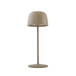 Lindby LED-akku-pöytävalaisin Arietty, beige, himmennettävä, IP65