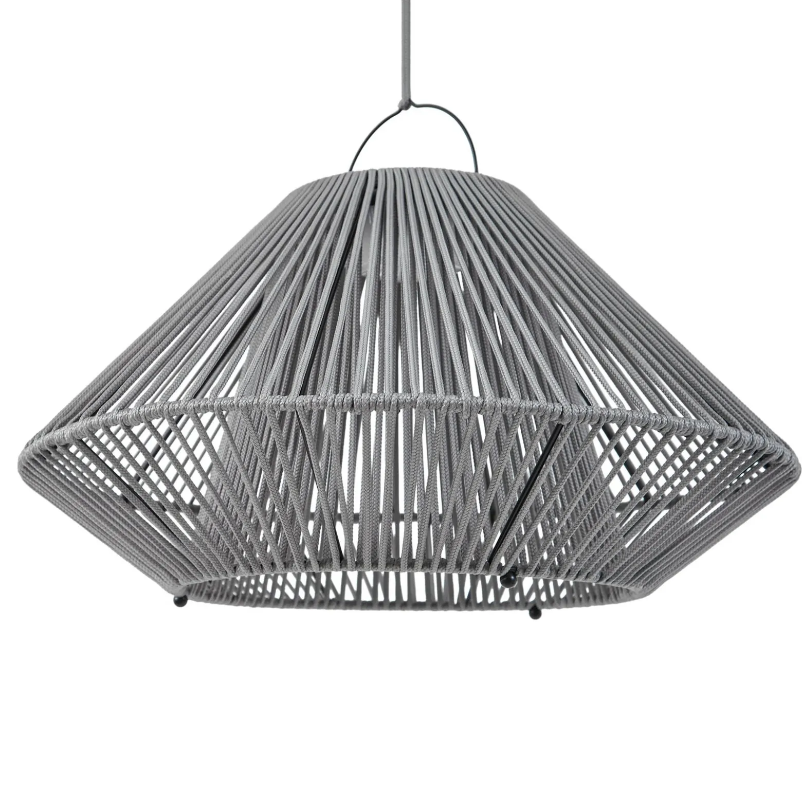 Lindby LED-aurinkokäyttöinen riippuvalaisin Austas, harmaa, Ø 50 cm, USB, IP54