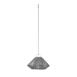 Lindby LED-aurinkokäyttöinen riippuvalaisin Austas, harmaa, Ø 50 cm, USB, IP54