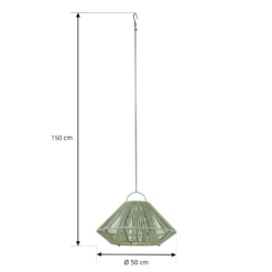 Lindby LED-aurinkokäyttöinen riippuvalaisin Austas, vihreä, Ø 50 cm, USB, IP54