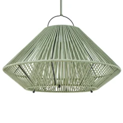 Lindby LED-aurinkokäyttöinen riippuvalaisin Austas, vihreä, Ø 50 cm, USB, IP54
