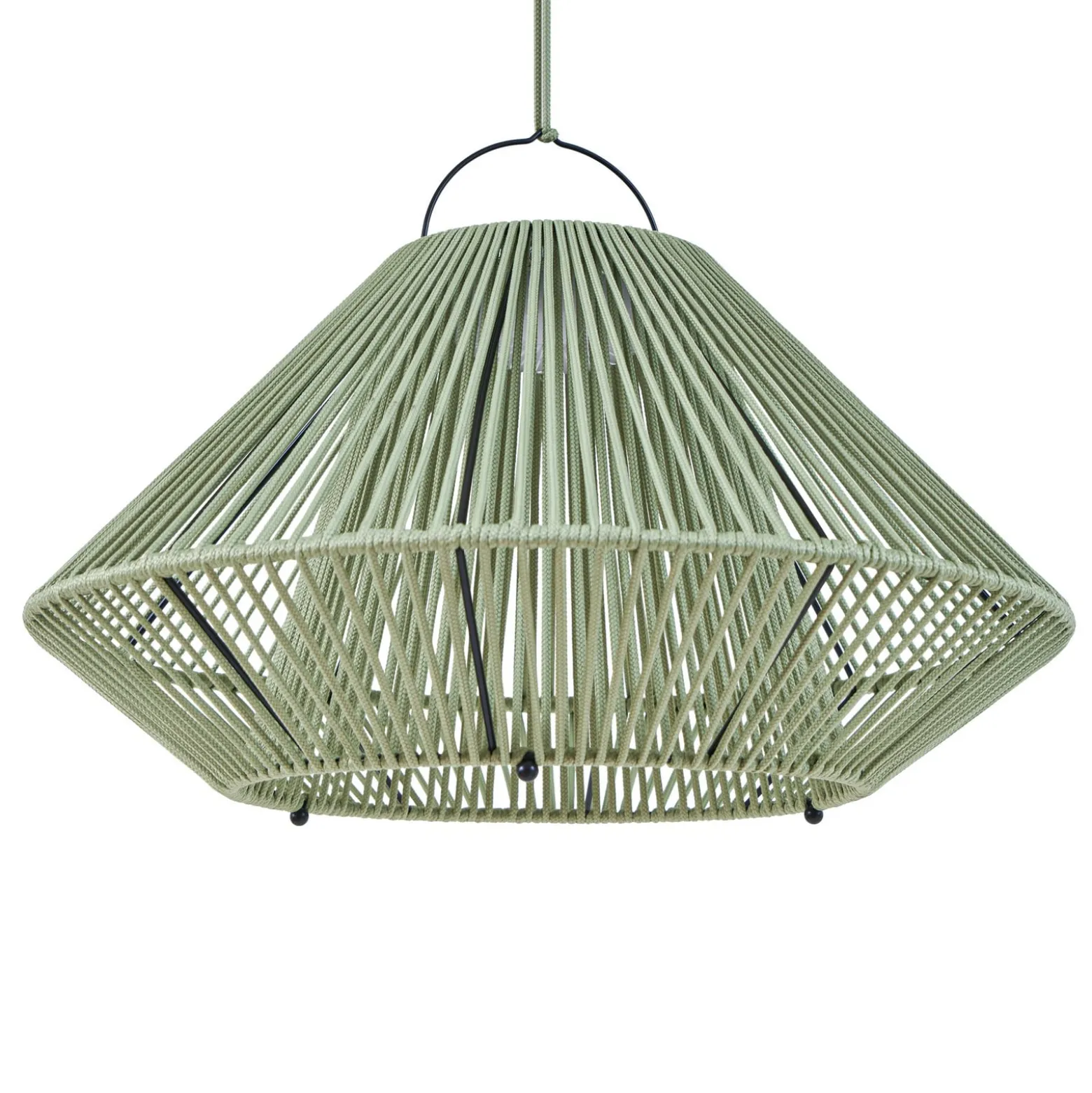 Lindby LED-aurinkokäyttöinen riippuvalaisin Austas, vihreä, Ø 50 cm, USB, IP54