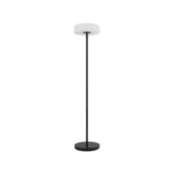 Lindby LED-aurinkolattiavalaisin Samine, musta, metalli, himmennettävä