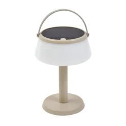Lindby LED-aurinkopöytävalaisin Mikkel, beige, himmennettävä, 7 cm