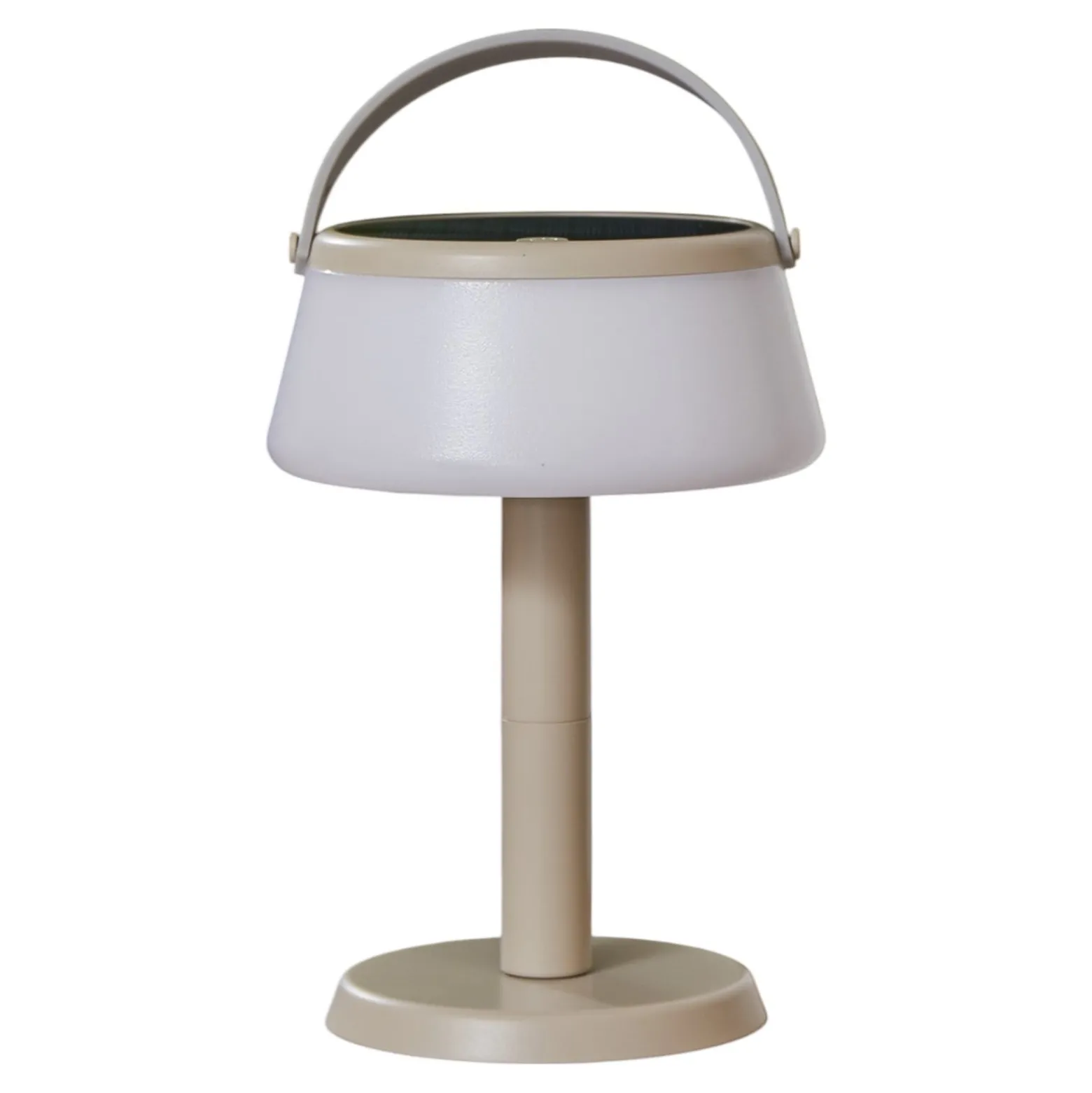 Lindby LED-aurinkopöytävalaisin Mikkel, beige, himmennettävä, 7 cm