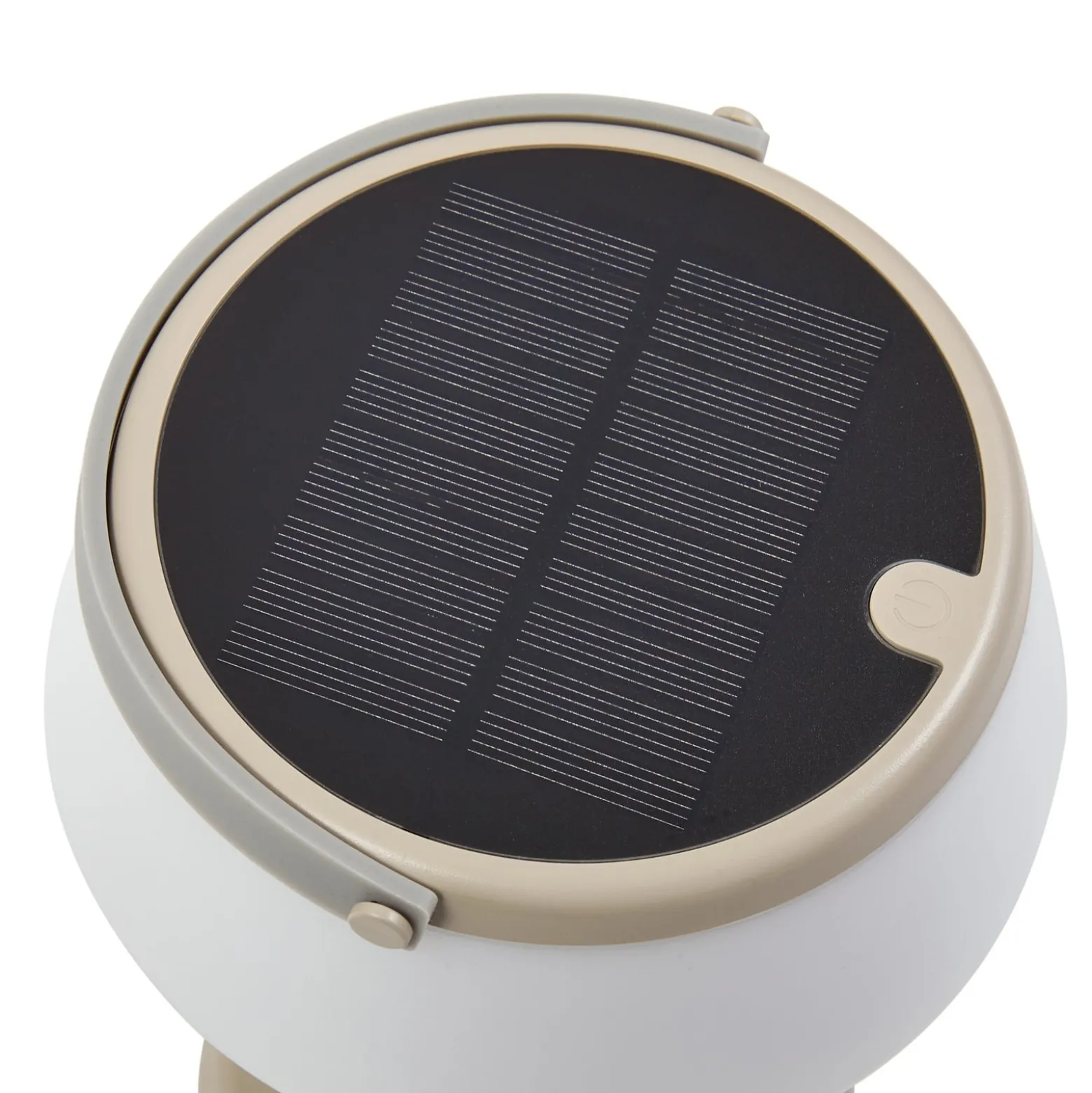 Lindby LED-aurinkopöytävalaisin Mikkel, beige, himmennettävä, 7 cm