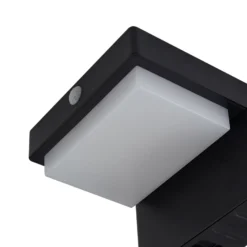 Lindby LED-aurinkoseinävalaisin Eleazar, musta, anturi, himmennettävä