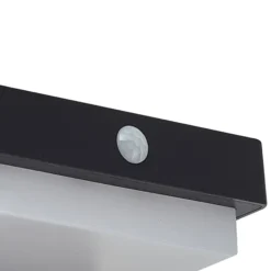 Lindby LED-aurinkoseinävalaisin Eleazar, musta, anturi, himmennettävä
