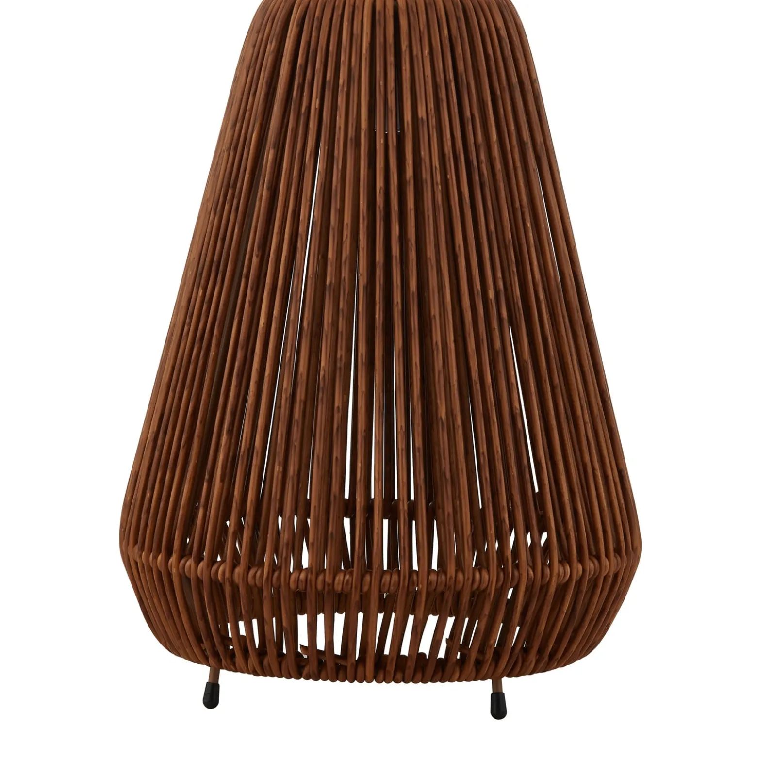 Lindby LED-aurinkovalaisin Amaria, rottinki, tumma, Ø 27 cm