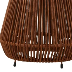 Lindby LED-aurinkovalaisin Amaria, rottinki, tumma, Ø 27 cm