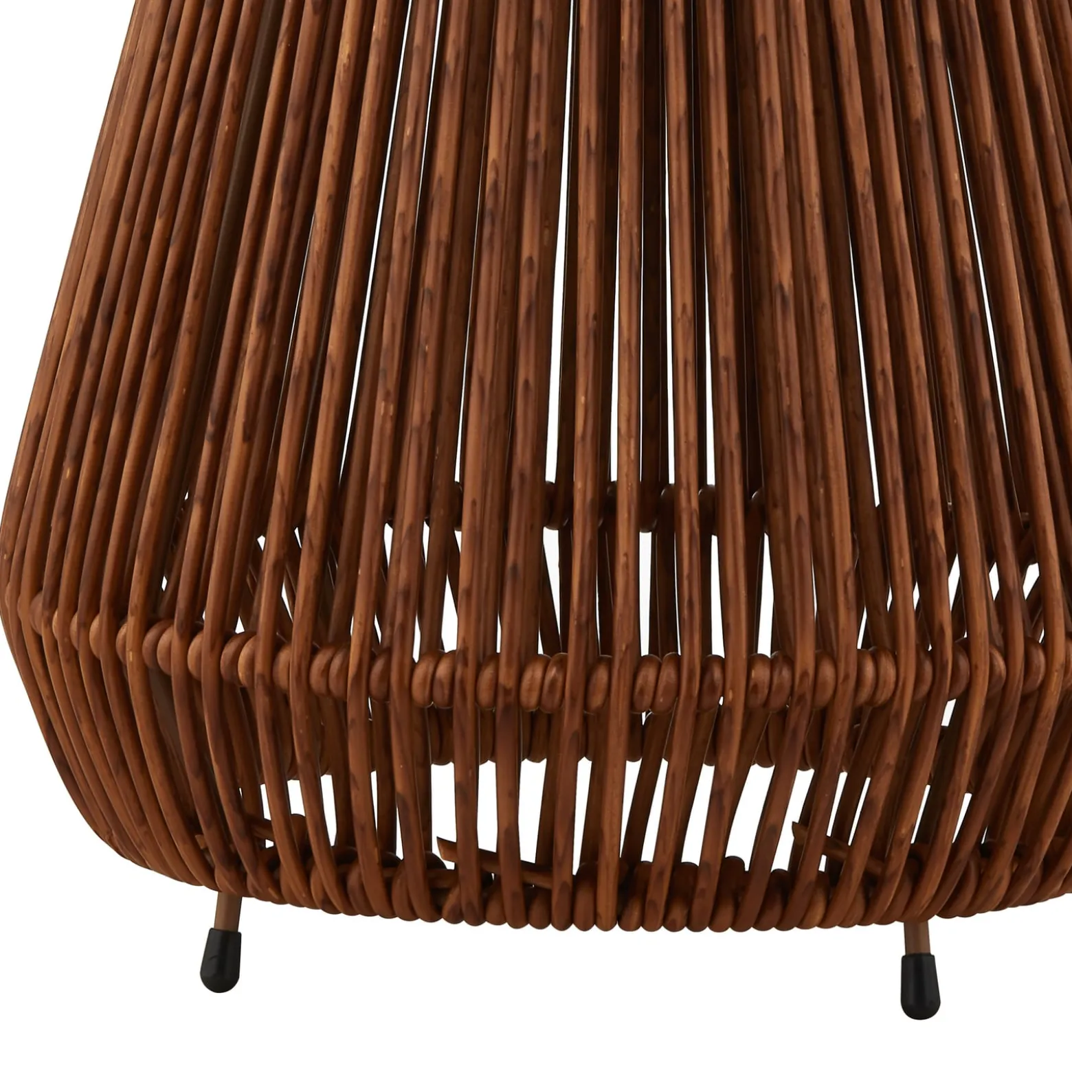 Lindby LED-aurinkovalaisin Amaria, rottinki, tumma, Ø 27 cm