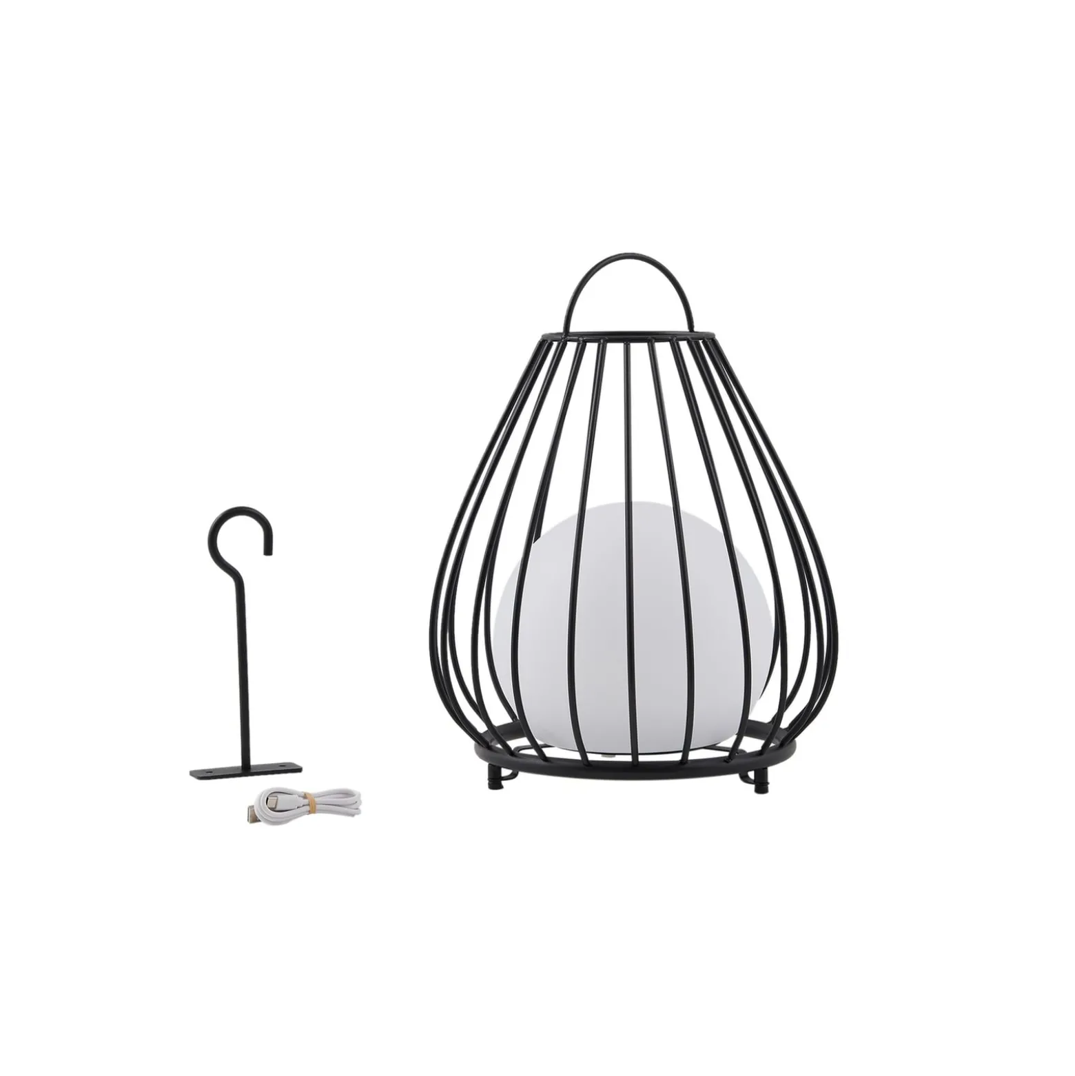 Lindby LED-aurinkovalaisin Kelda, musta, metalli, 38cm, himmeä.