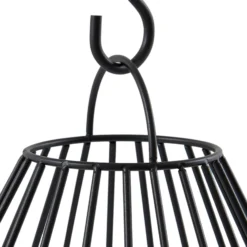 Lindby LED-aurinkovalaisin Kelda, musta, metalli, 38cm, himmeä.