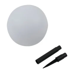 Lindby LED-aurinkovalaisin Lago, Ø 25 cm, maapallo, maapiikki, valkoinen