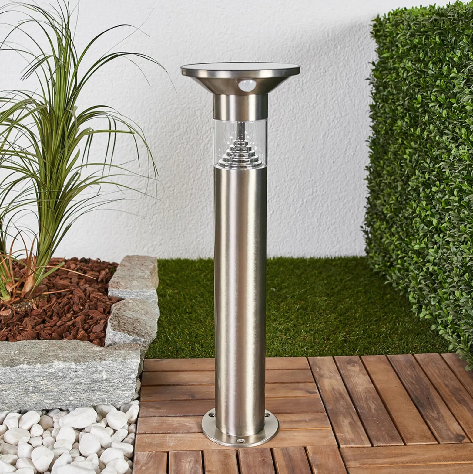 Lindby LED-jalustavalaisin Jalisa, 54 cm, aurinko, anturi