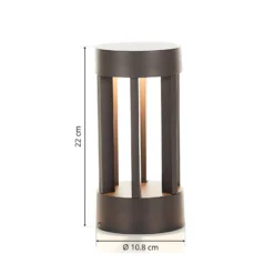 Lindby LED-jalustavalaisin Jordis, 22 cm, antrasiitti, alumiini