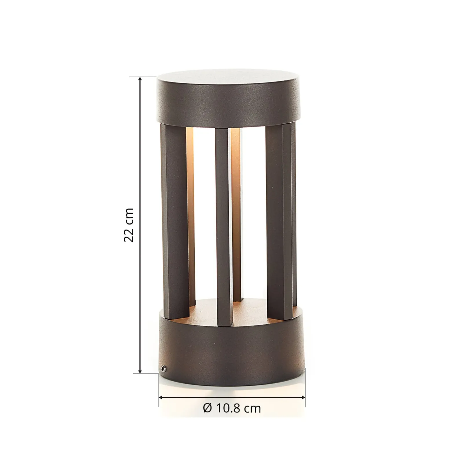 Lindby LED-jalustavalaisin Jordis, 22 cm, antrasiitti, alumiini