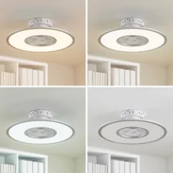 Lindby LED-kattotuuletin Romea, pyöreä, DC, hiljainen, 60 cm