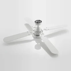 Lindby LED-kattotuuletin Tedric, valkoinen, hiljainen, Ø 133 cm