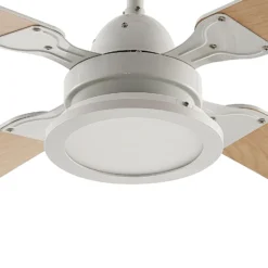 Lindby LED-kattotuuletin Tedric, valkoinen, hiljainen, Ø 133 cm