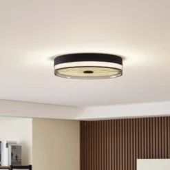Lindby LED-kattovalaisin Aldorin, 40 cm, musta, muovia
